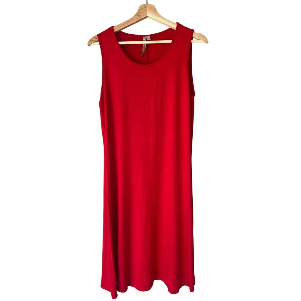 Comfy USA Sleeveless Tank Dress Casual Everyday Red Dress Size M Stretchy